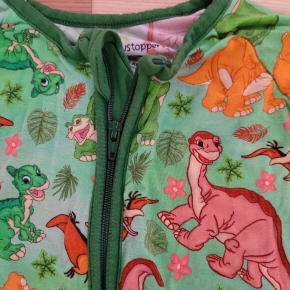 SHOWSTOPPERS DINOSAUR ONE PIECE ZIP LONG SLEEVE BAMBOO ROMPER SIZE 4T - Picture 7 of 10